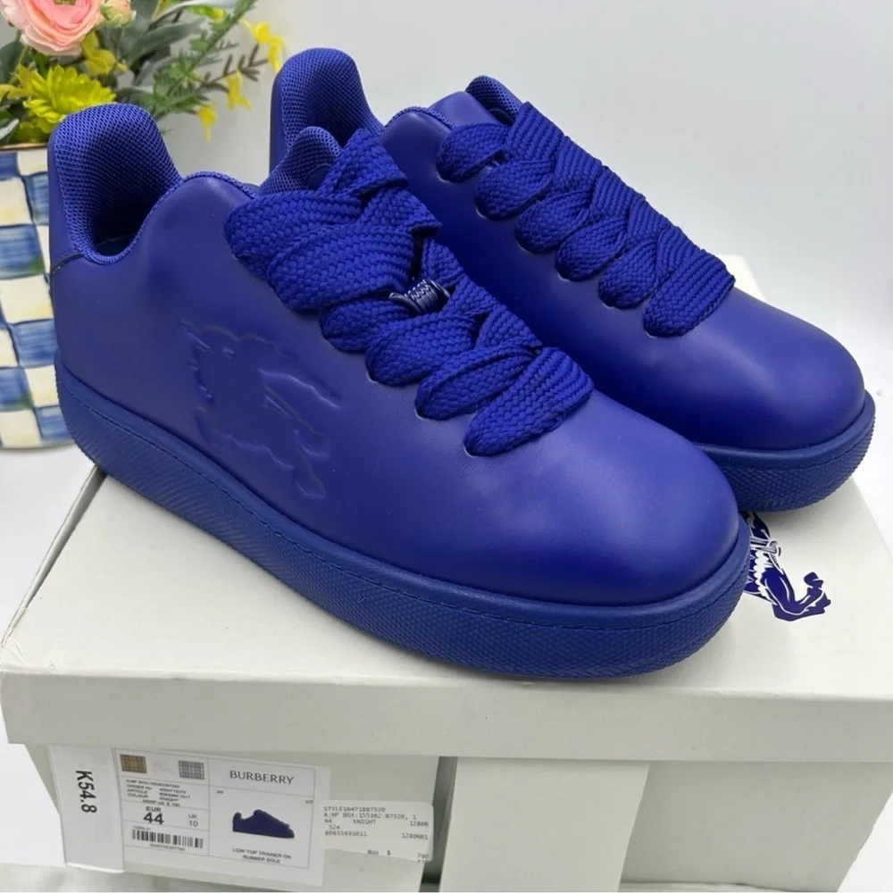 Men’s Burberry box leather sneakers, size 44 made in Italy - Picture 2 of 9
